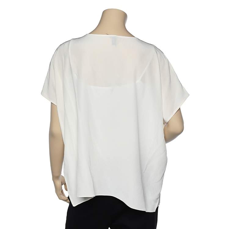 Pre Owned Joseph White Silk Oversized Top M