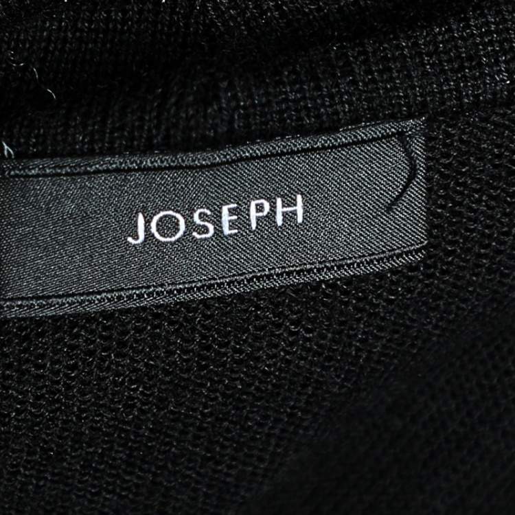 Pre Owned Joseph Black Wool Hooded Lightweight Hoodie L