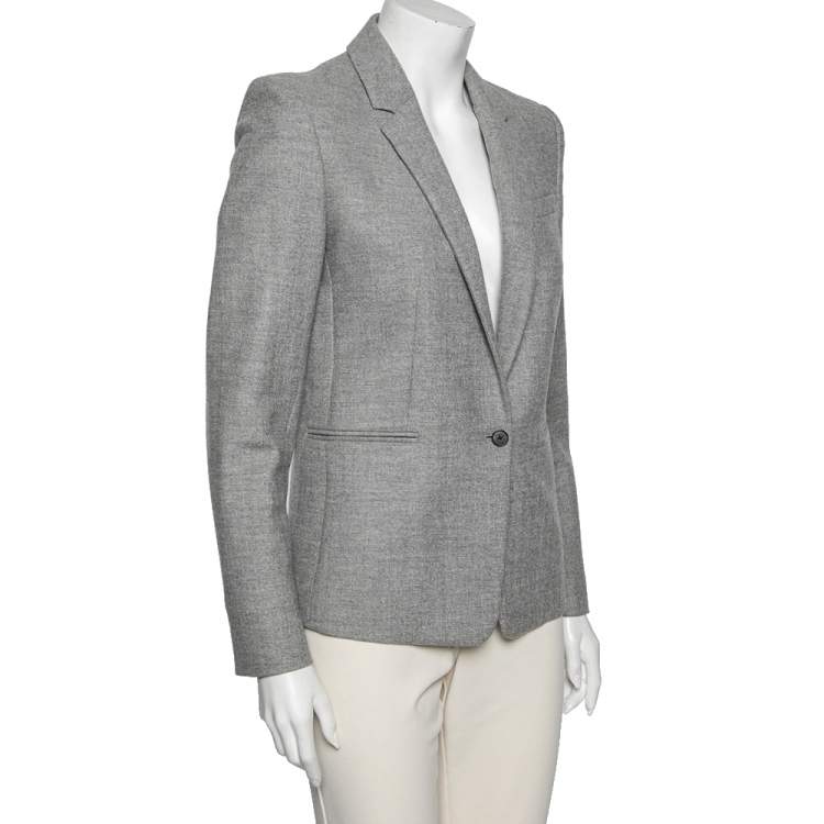 Pre Owned Joseph Grey Wool Melange Will Single Breasted Blazer S
