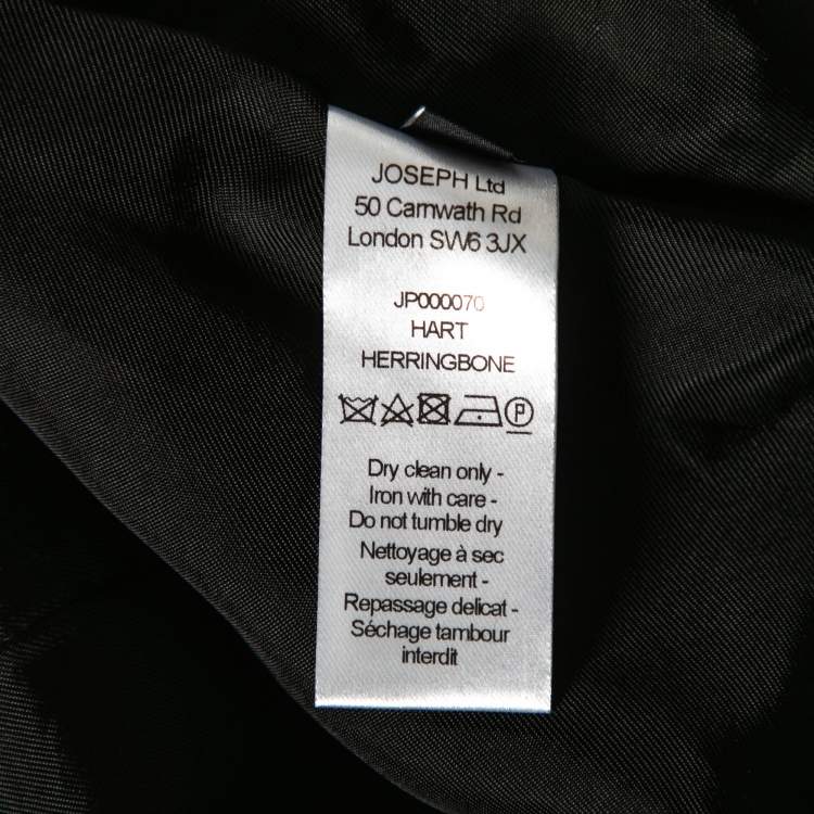 Pre Owned Joseph Grey Patterned Wool Side Slit Detailed Skirt M