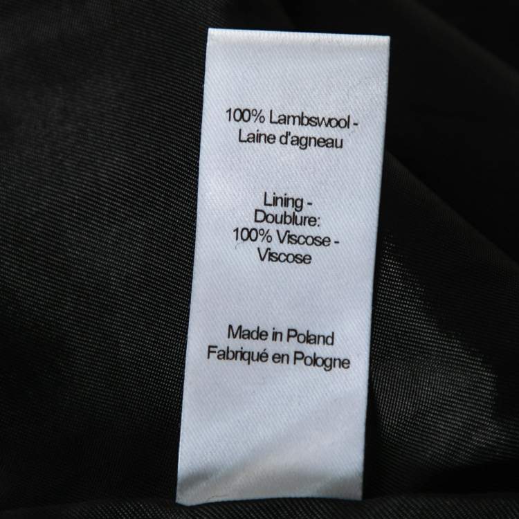 Pre Owned Joseph Grey Patterned Wool Side Slit Detailed Skirt M