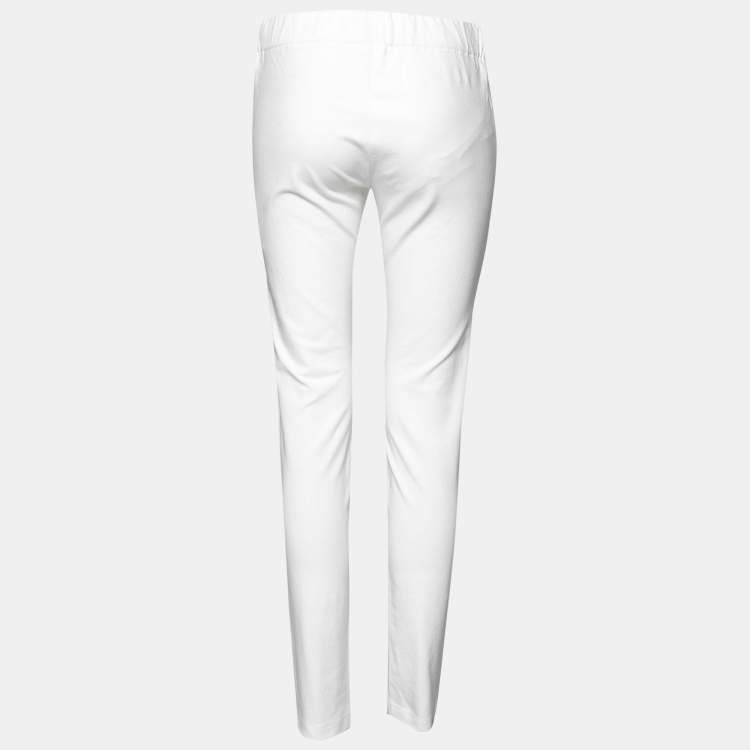 Pre Owned Joseph White Stretch Knit Slim Fit Leggings L