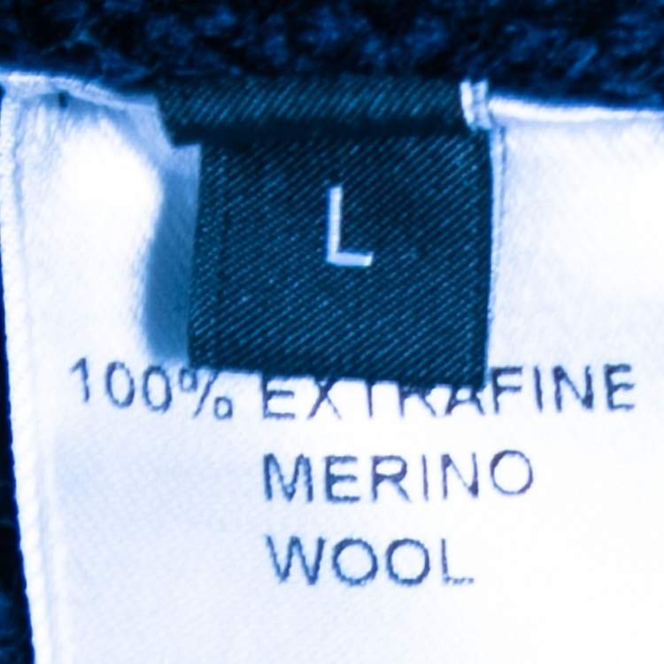 Pre Owned Joseph Navy Blue Textured Knit Long Sleeveless Cardigan L