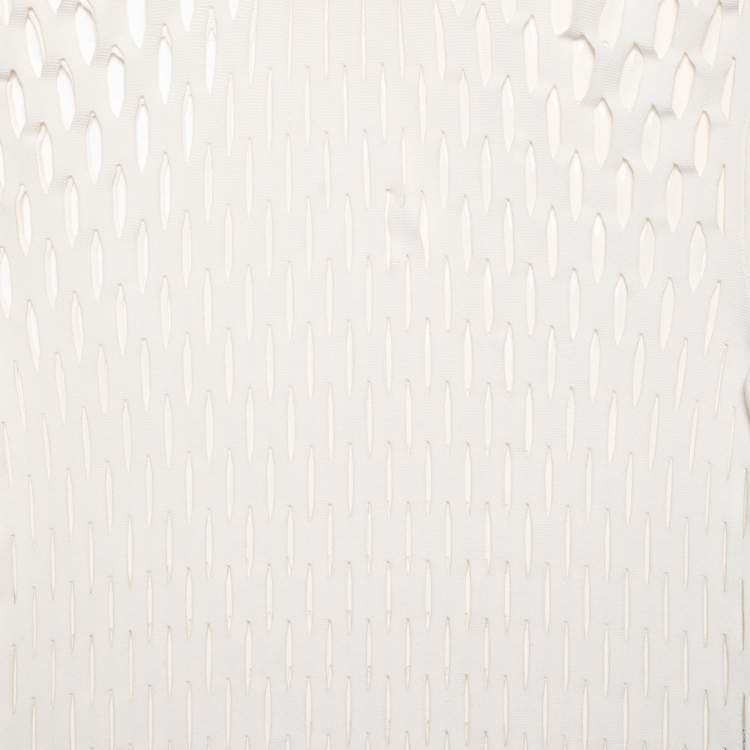 Pre Owned Joseph White Slit Stretch Knit Ribbed Crew Neck Top M