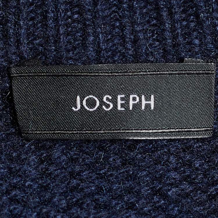 Pre Owned Joseph Navy Blue Cashmere Knit Cut-Out Detail Layered Robin Dress S
