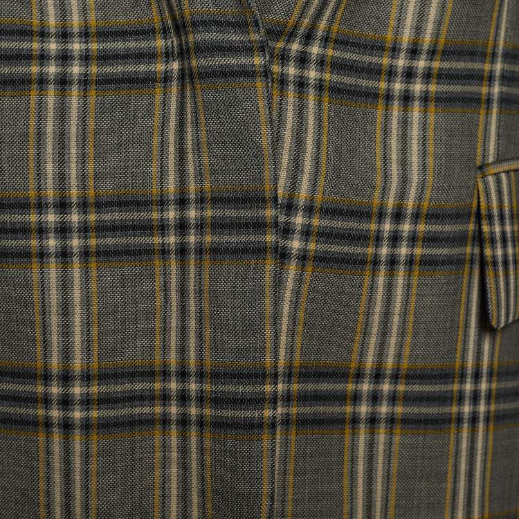 Pre Owned Joseph Grey Gemina Checked Wool Single Breasted Blazer M