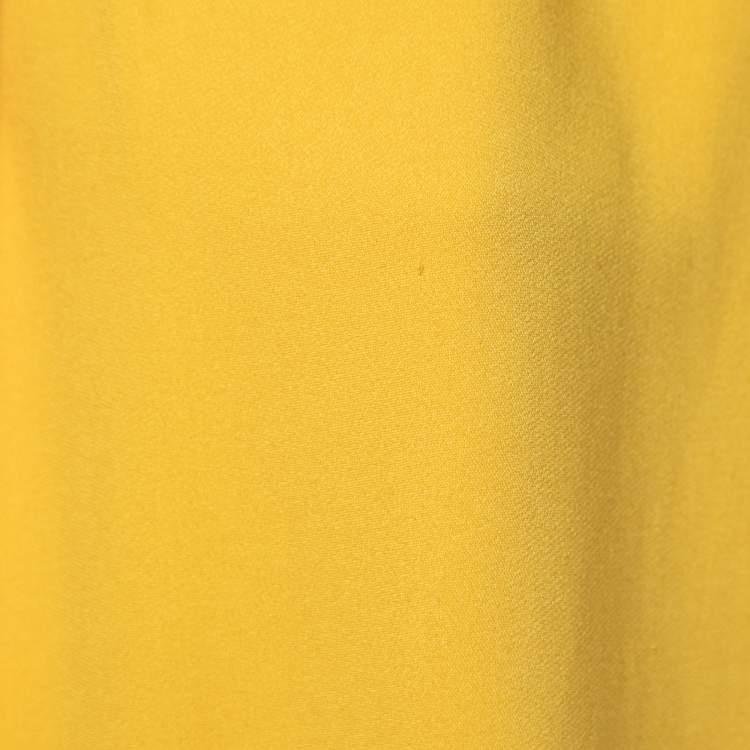 مملوكة مسبقًا Joseph Yellow Crepe Neck Tie Detail Sleeveless Top L