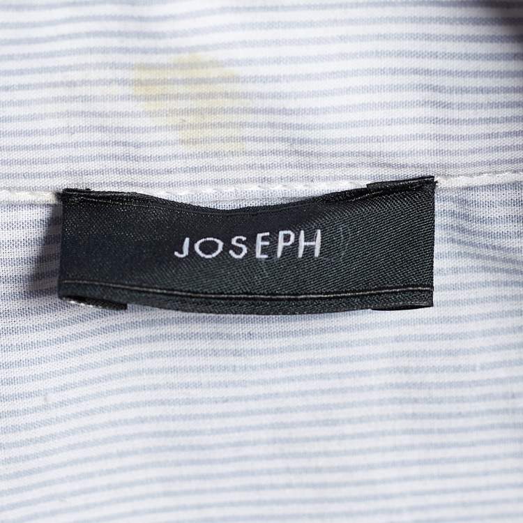 Pre Owned Joseph White/Black Wool Two Pieces Short Sleeve Top S