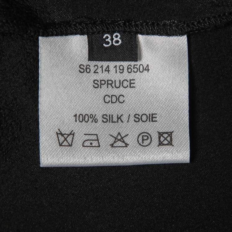 Pre Owned Joseph Black Silk Crepe Crewneck Top M