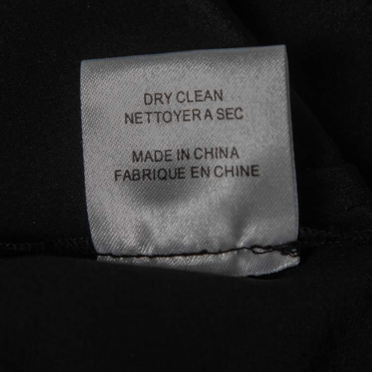 Pre Owned Joseph Black Silk Crepe Crewneck Top M