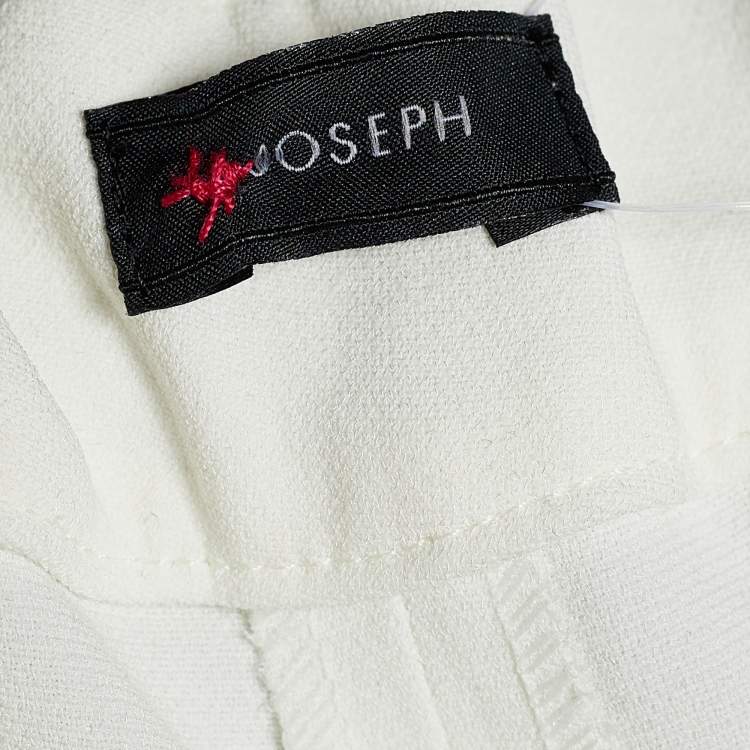Pre Owned Joseph White Crepe Wide Leg Trousers L/Waist 32"