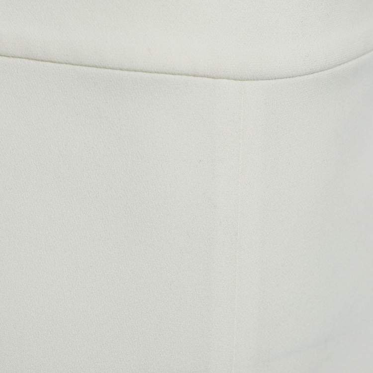 Pre Owned Joseph White Crepe Wide Leg Trousers L/Waist 32"