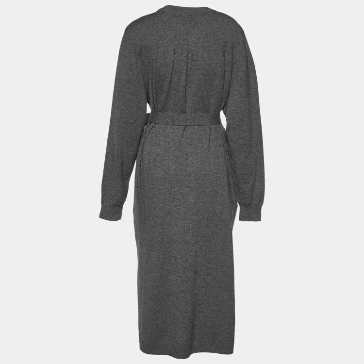 Pre Owned Joseph Grey Wool Long Sleeve Dress XL