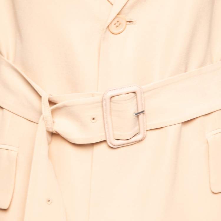 Pre Owned Joseph Beige Silk Belted Single-Breasted Jacket M