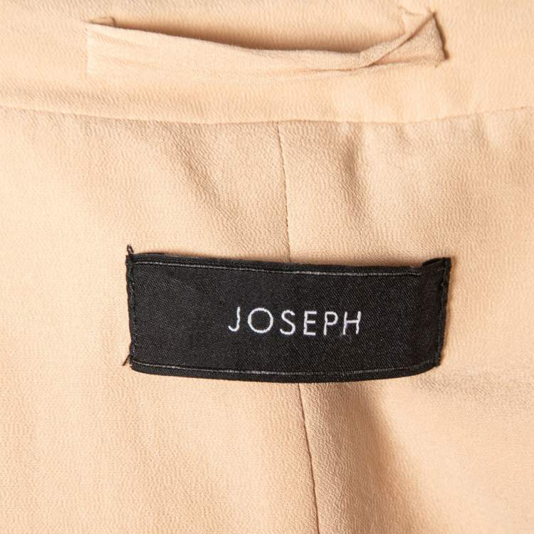 Pre Owned Joseph Beige Silk Belted Single-Breasted Jacket M