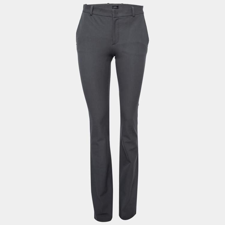 Pre Owned Joseph Grey Stretch-Gabardine Flared New Rocket Trousers S