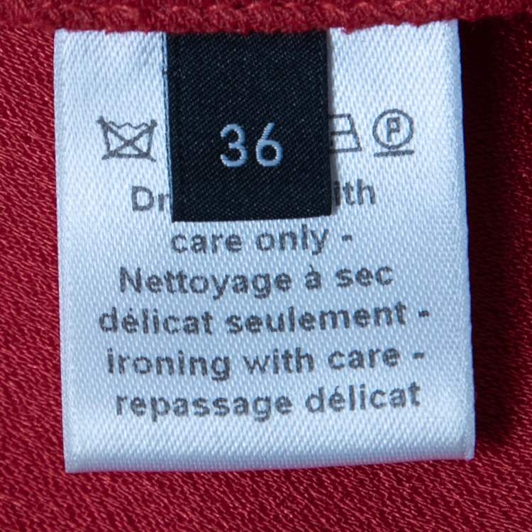 Pre Owned Joseph Red Crepe Paneled Skater Dress S 