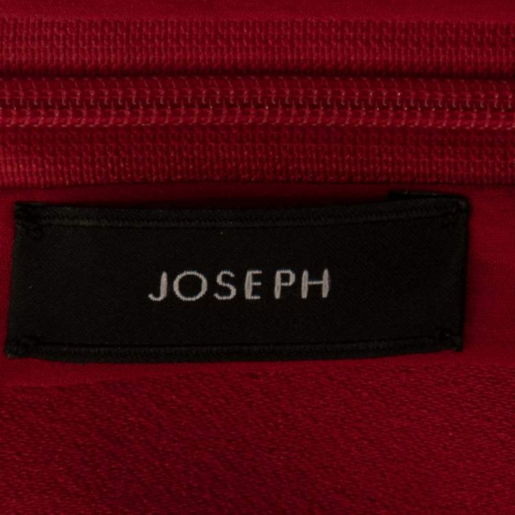Pre Owned Joseph Red Crepe Paneled Skater Dress S 