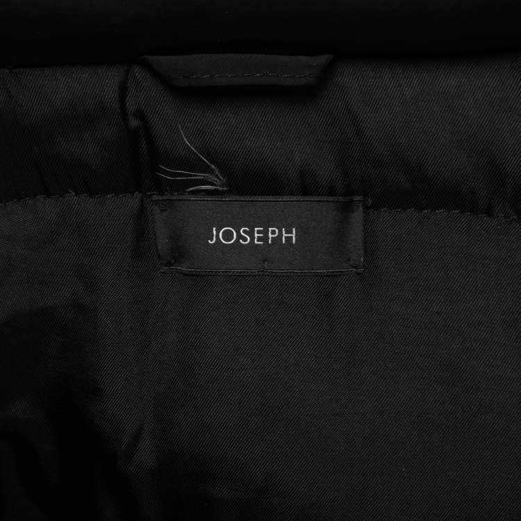 Pre Owned Joseph Black Synthetic Quilted Jacket S