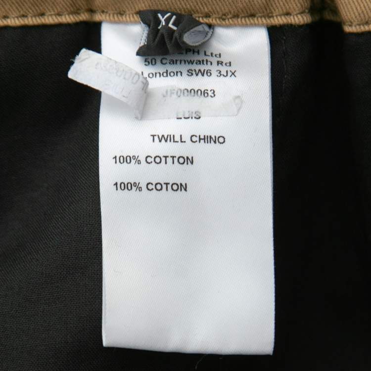 Pre Owned Joseph Beige Cotton Trousers XL
