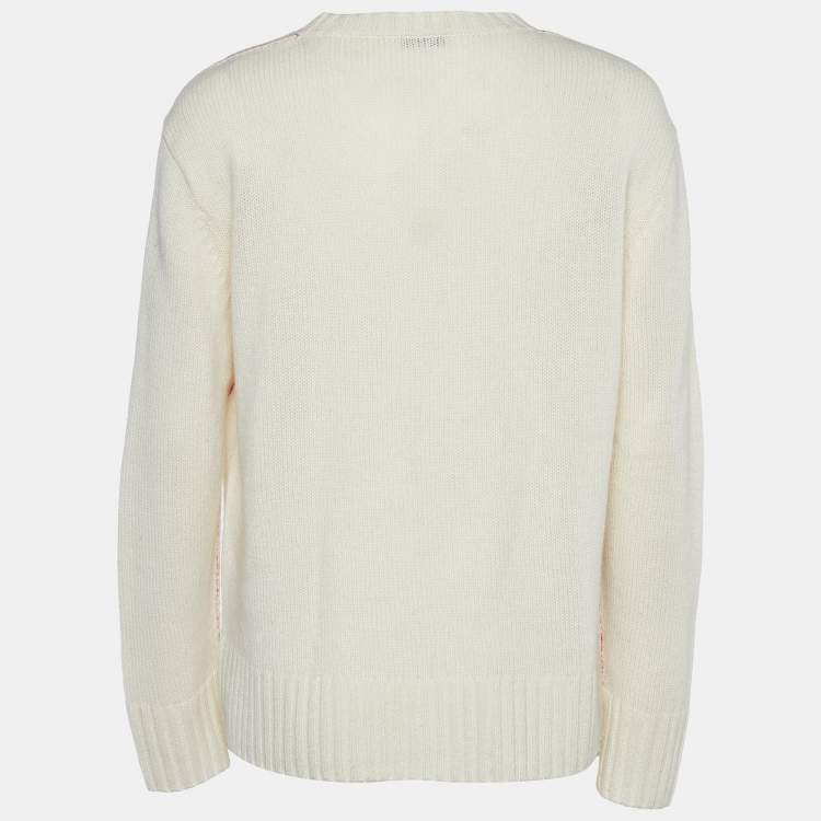 RIBBED CASHMERE SWEATER - Ecru