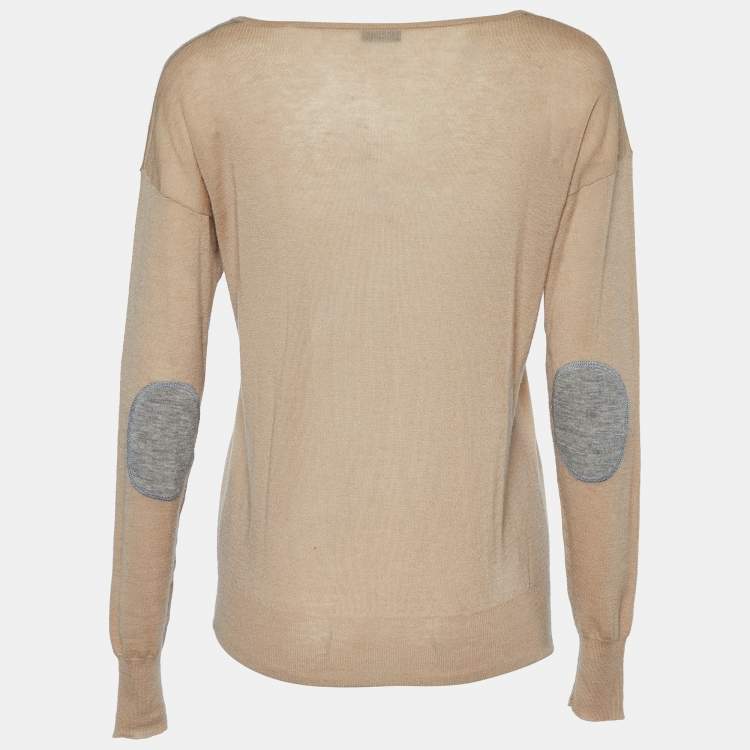Pre Owned Joseph Beige Cashmere V Neck Jumper L