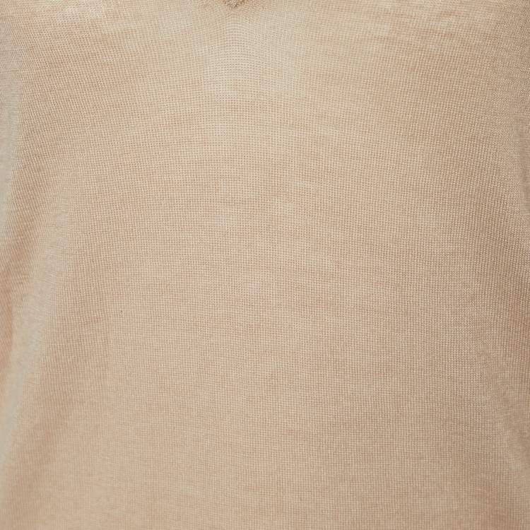Pre Owned Joseph Beige Cashmere V Neck Jumper L
