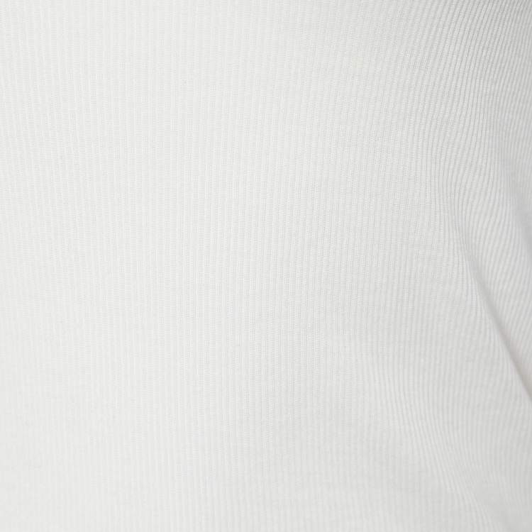 Pre Owned Joseph White Cotton Cashmere Rib Sleeveless Tank Top S