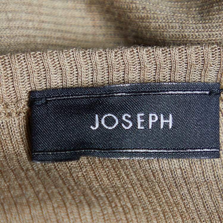مملوكة مسبقًا Joseph Beige Cotton Cashmere Rib Knit Top S