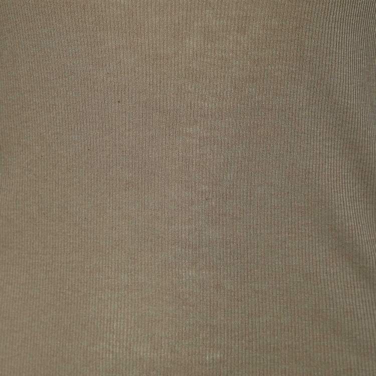 مملوكة مسبقًا Joseph Beige Cotton Cashmere Rib Knit Top S