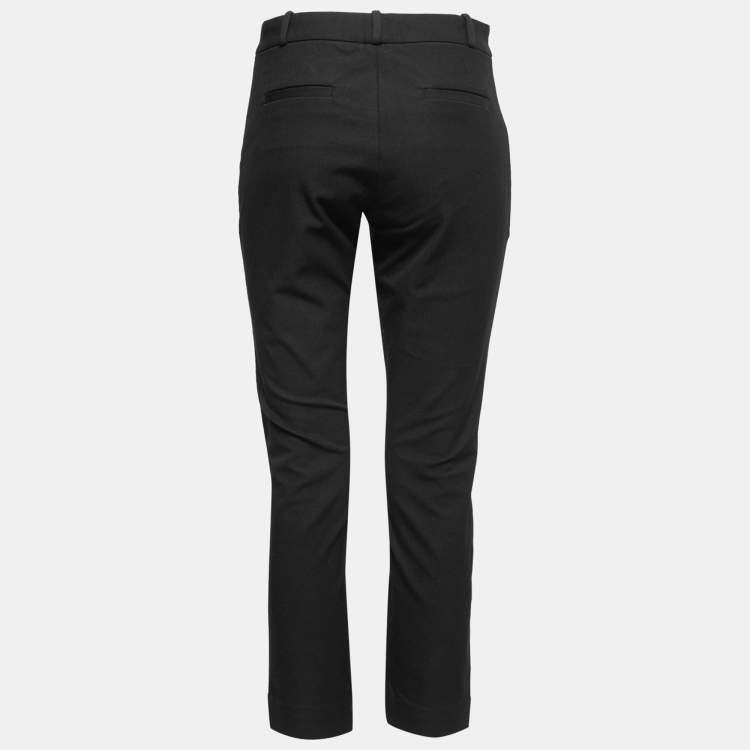 Pre Owned Joseph Black Cotton Cropped Trousers M