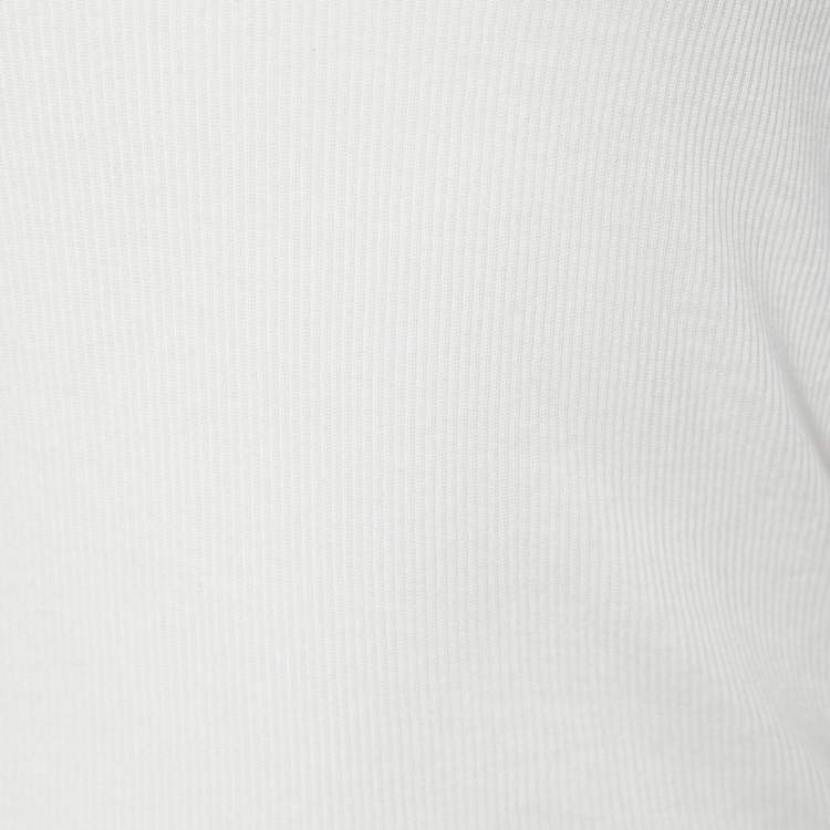 Pre Owned Joseph White Cotton Cashmere Rib Sleeveless Tank Top S