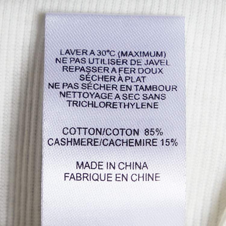 Pre Owned Joseph White Cotton Cashmere Rib Sleeveless Tank Top S