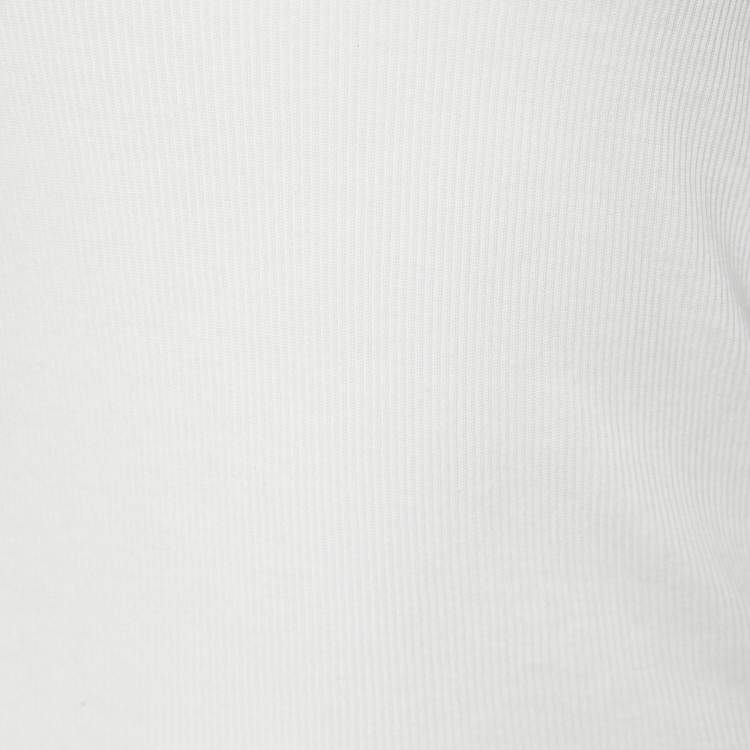 Pre Owned Joseph White Cotton Cashmere Rib Sleeveless Tank Top S