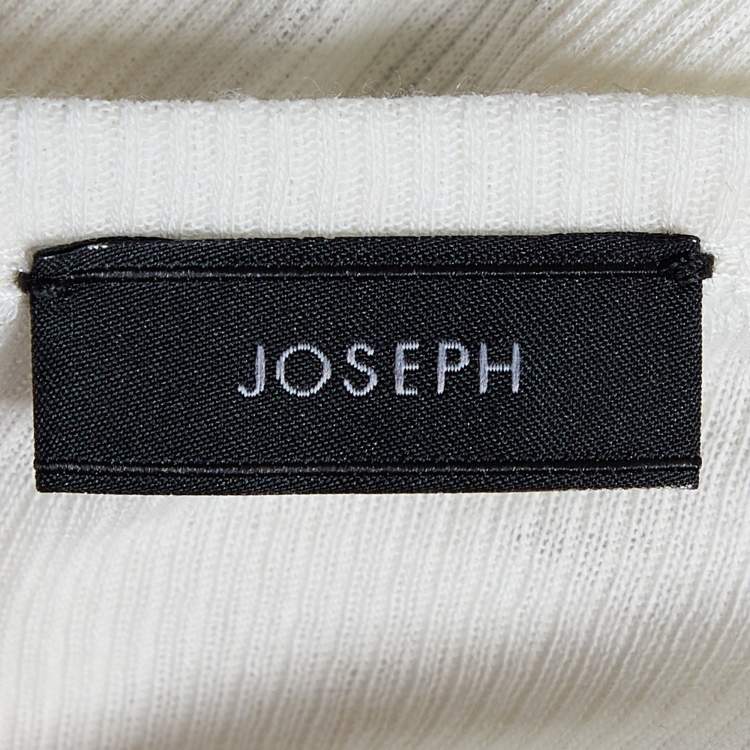 Pre Owned Joseph White Cotton Cashmere Rib Sleeveless Tank Top S