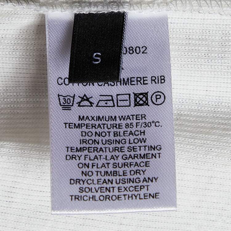Pre Owned Joseph White Cotton Cashmere Rib Sleeveless Tank Top S
