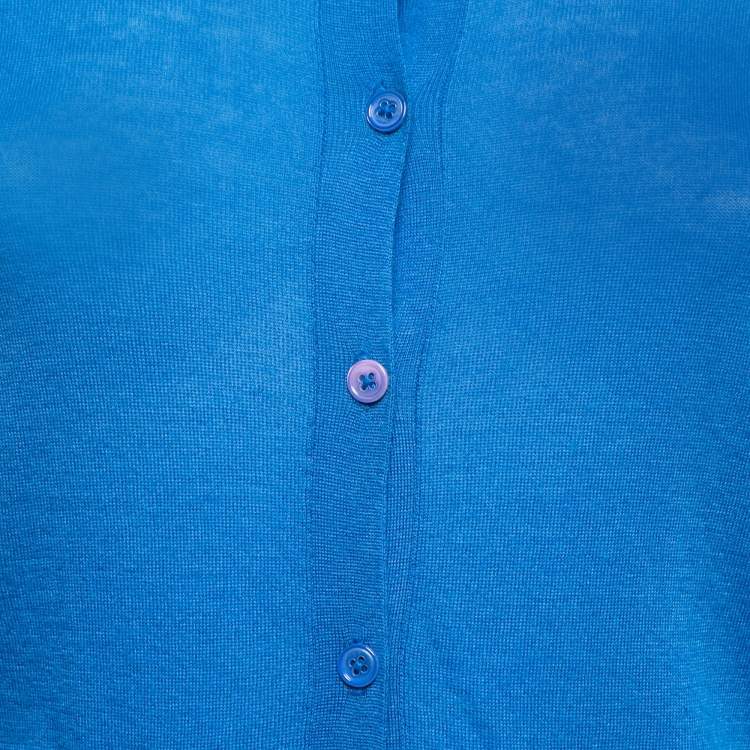 Pre Owned Joseph Blue Cashmere Button Front Cardigan S