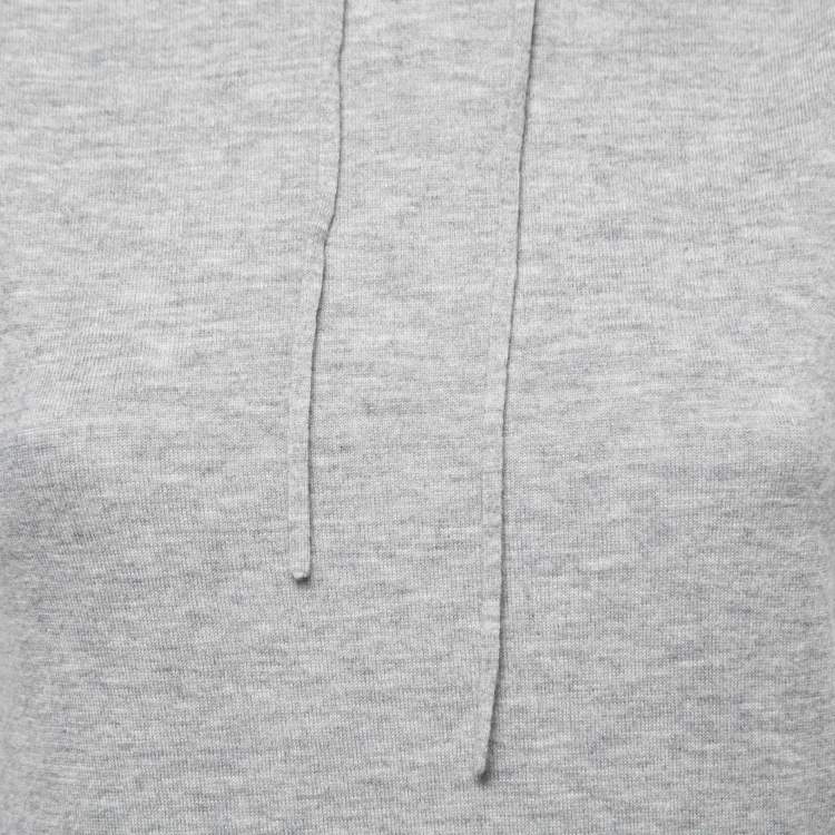 Pre Owned Joseph Grey Cashmere Sleeveless Hooded Pullover S