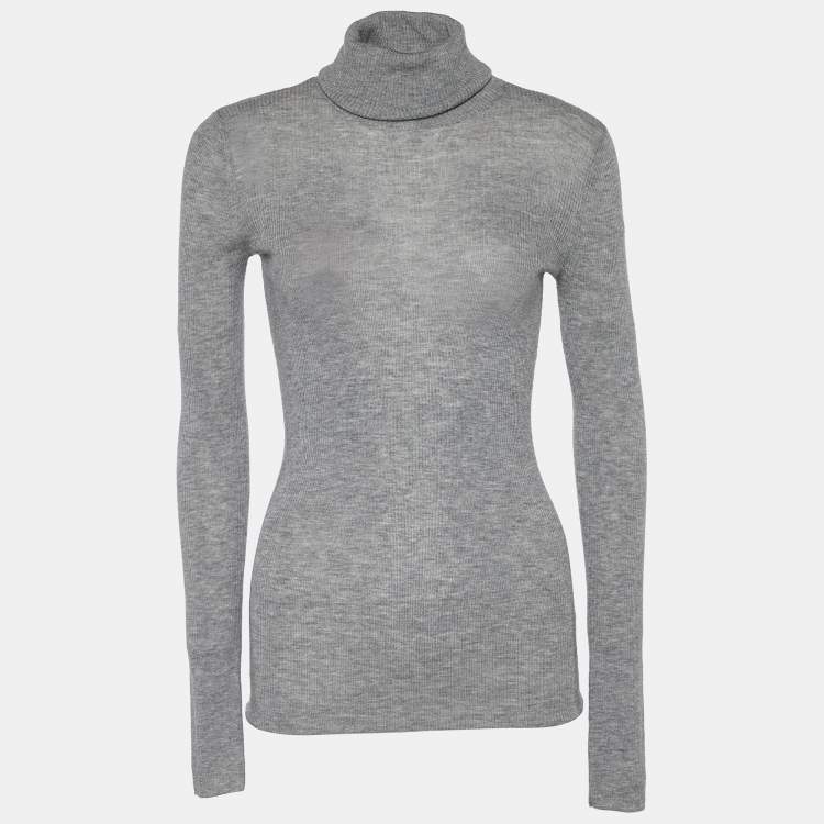 Pre Owned Joseph Grey Cashmere Turtleneck Sweater M