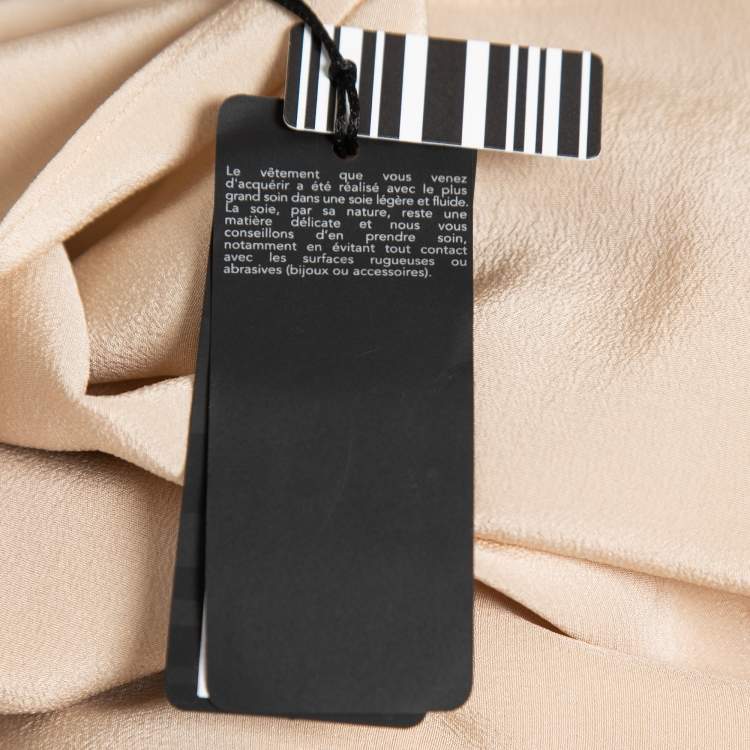 Pre Owned Joseph Beige Silk Sleeveless Shoulder Tie Detail Top M