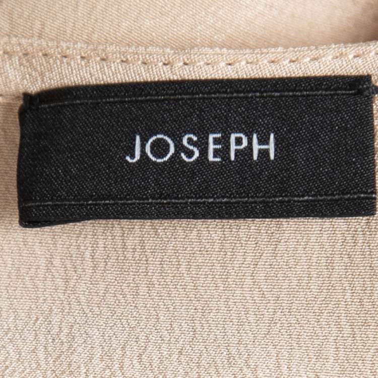 Pre Owned Joseph Beige Silk Sleeveless Shoulder Tie Detail Top M