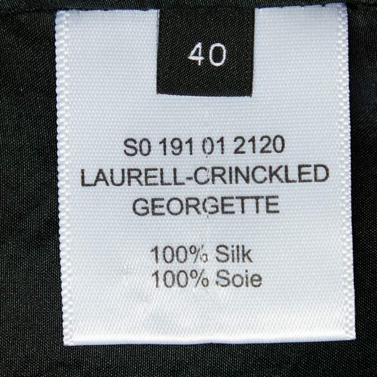 Pre Owned Joseph Black Crinckled Silk Tiered Mini Skirt M
