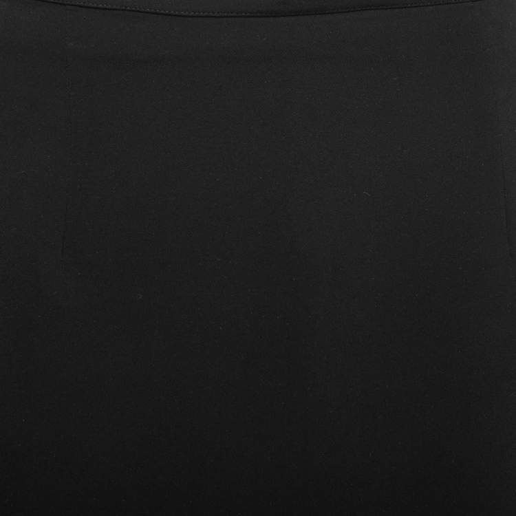 Pre Owned Joseph Black Crepe Midi Pencil Skirt L