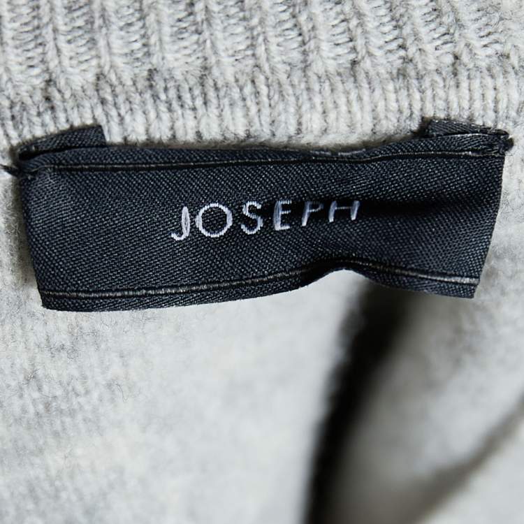 Pre Owned Joseph Multicolor Check Georgette & Grey Wool Overlay Wallis Top S