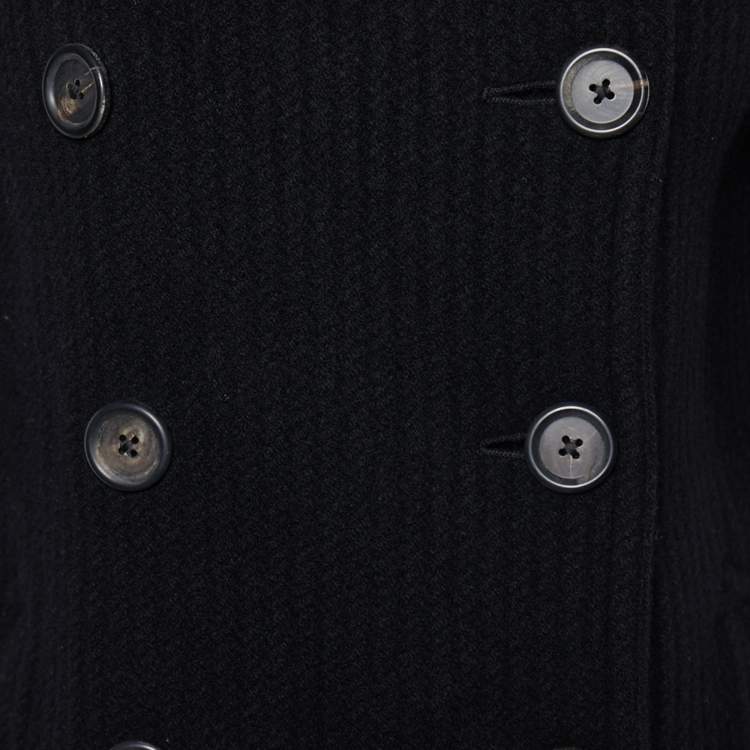 Pre Owned Joseph Black Wool Corduroy Double Breasted Iris Jacket S