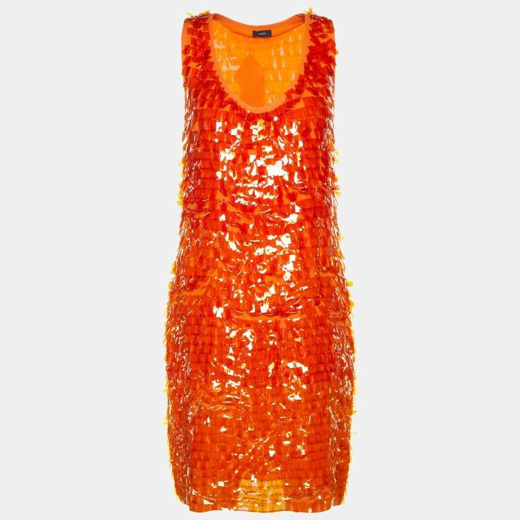 Orange shop embellished dress