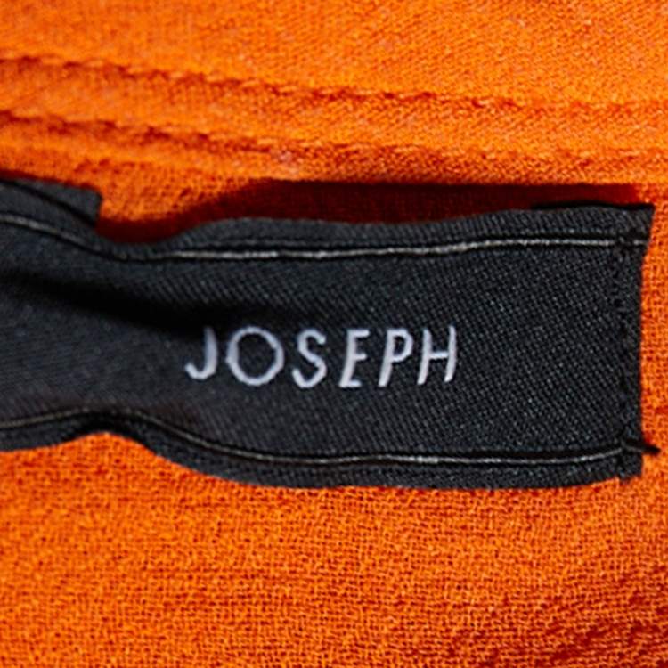 Pre Owned Joseph Orange Embellished Georgette Silk Sleeveless Shift Dress