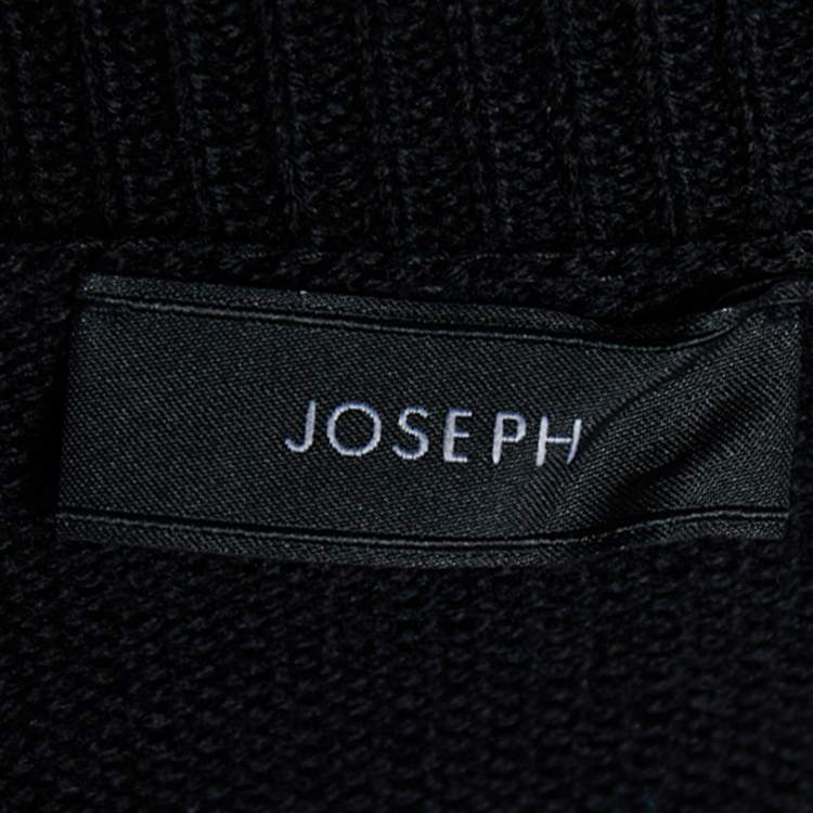 Pre Owned Joseph Black Merino Wool & Silk Button Front Cardigan S