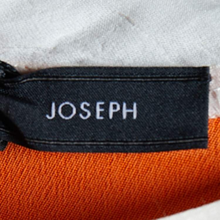 مملوكة مسبقًا Joseph Orange Silk & Organza Detail Shift Dress S