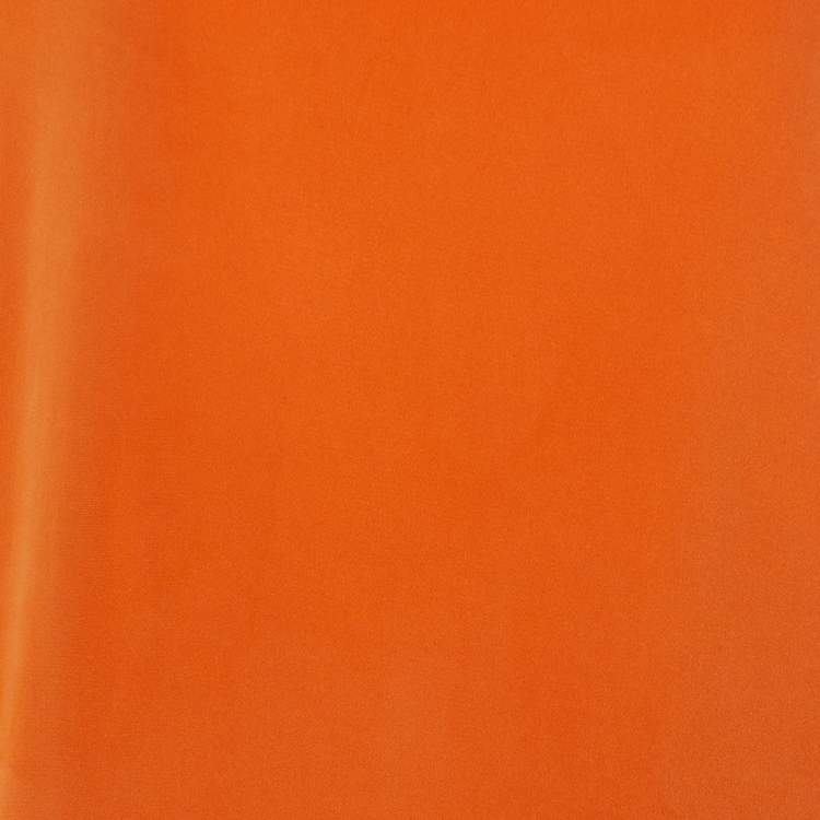 Pre Owned Joseph Orange Silk & Organza Detail Shift Dress M